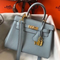 Replica Handbag Store Blue Lin Clemence Kelly 20cm GHW Bag Replica Handbag Store Blue Lin Clemence Kelly 20cm GHW Bag