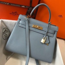 Replica Handbag Store Blue Lin Clemence Kelly 28cm Bag Replica Handbag Store Blue Lin Clemence Kelly 28cm Bag