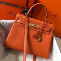 Replica Handbag Store Orange Clemence Kelly 25cm GHW Bag Replica Handbag Store Orange Clemence Kelly 25cm GHW Bag