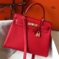Replica Handbag Store Red Clemence Kelly 28cm Bag