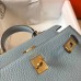 Replica Handbag Store Blue Lin Clemence Kelly 20cm GHW Bag
